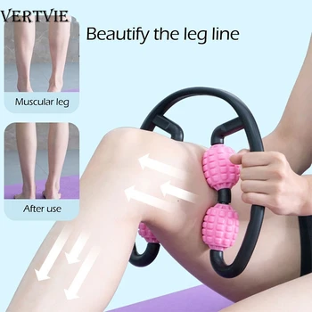 

VERTVIE 4 Wheel U Shape Points Massage Roller Leg Neck Arm Muscle Relax Roller Massager Yoga Pilates Bodybuild Equipment