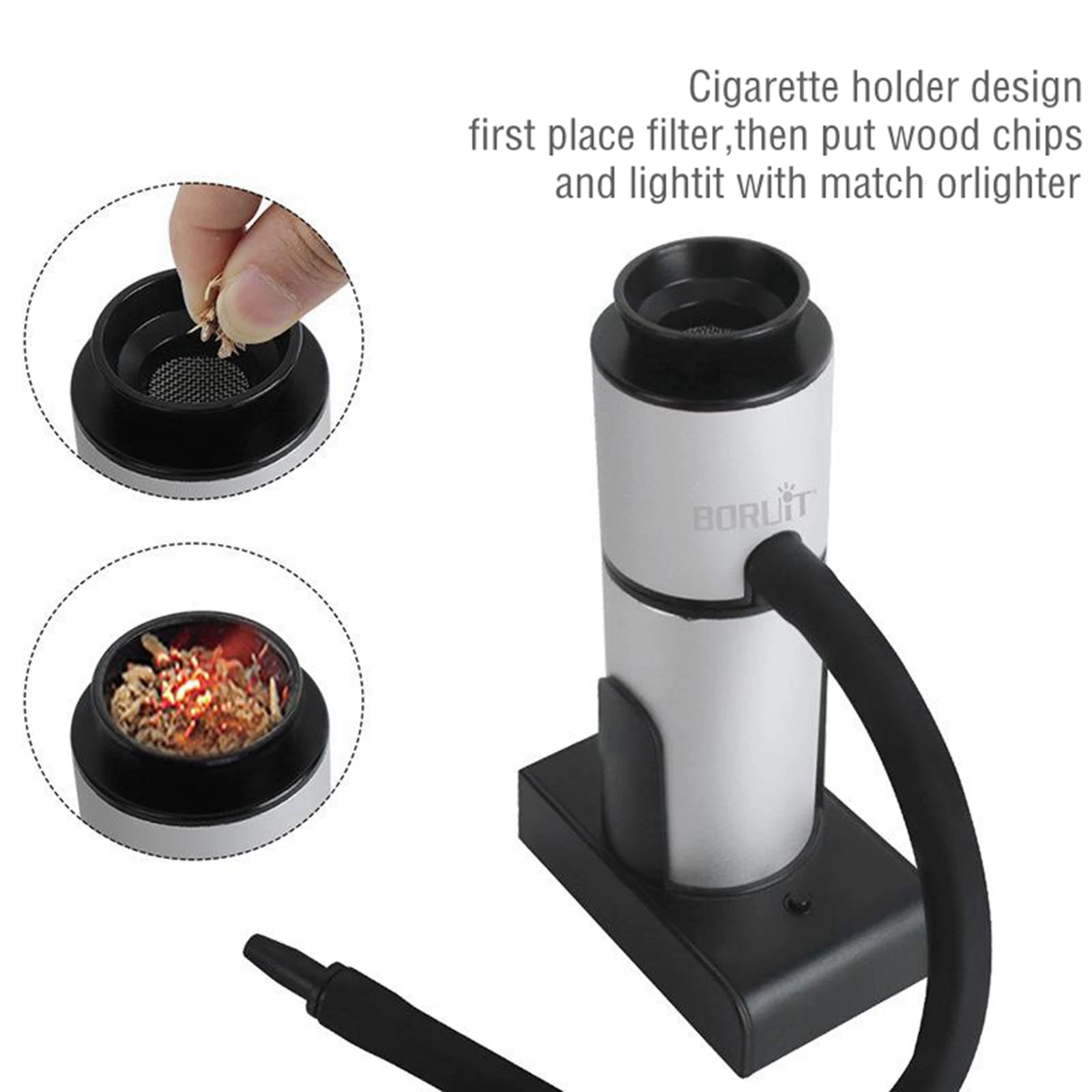 Smoking Gun Wood Chips Smoke Infuser Food Smoker Kit Home Kitchen Cooking