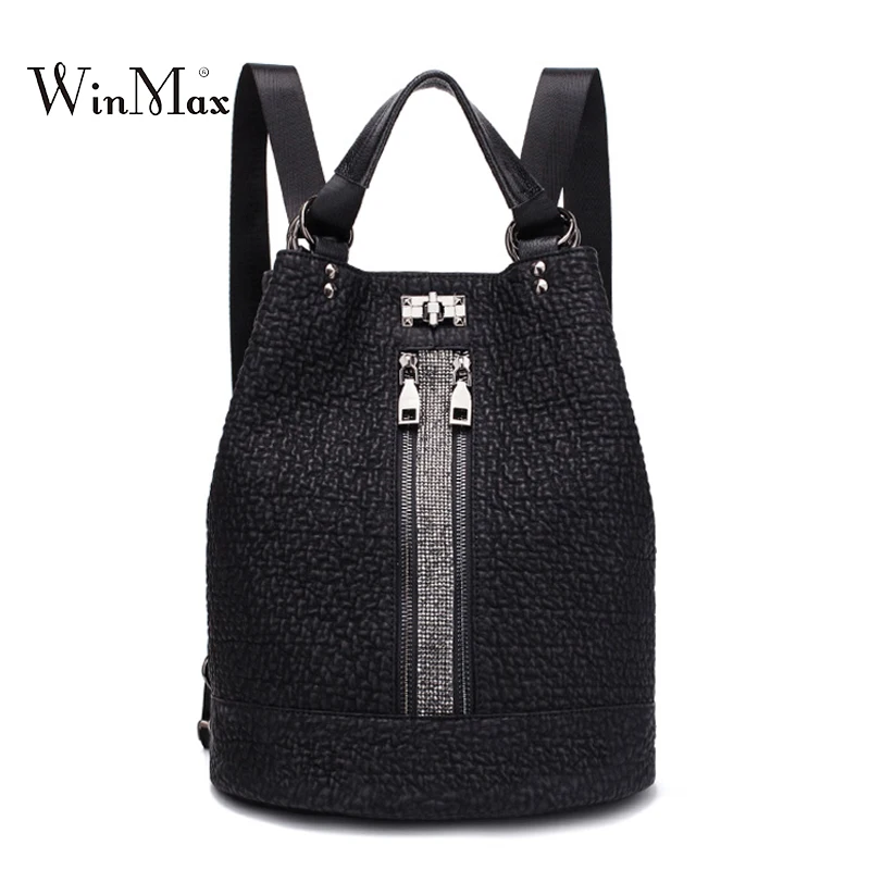 

2019 New Designer Backpack Women Fashiondual-use School Bags For Teenage Girls Rivets Small Backpack Travel Bagpack Women Bolsas