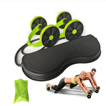 

AB Wheels Roller Stretch Elastic Abdominal Resistance Pull Rope Tool AB roller for Abdominal muscle trainer exercise