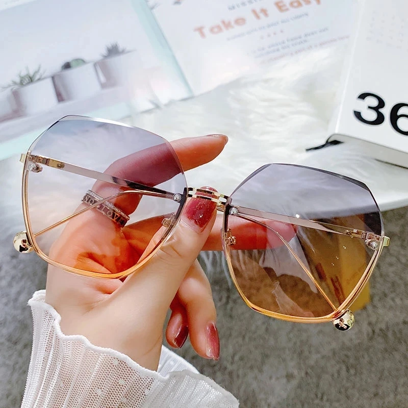 Hexagon Sunglasses For Women Designer Gradient Lens Oversized Shades_voghion.com
