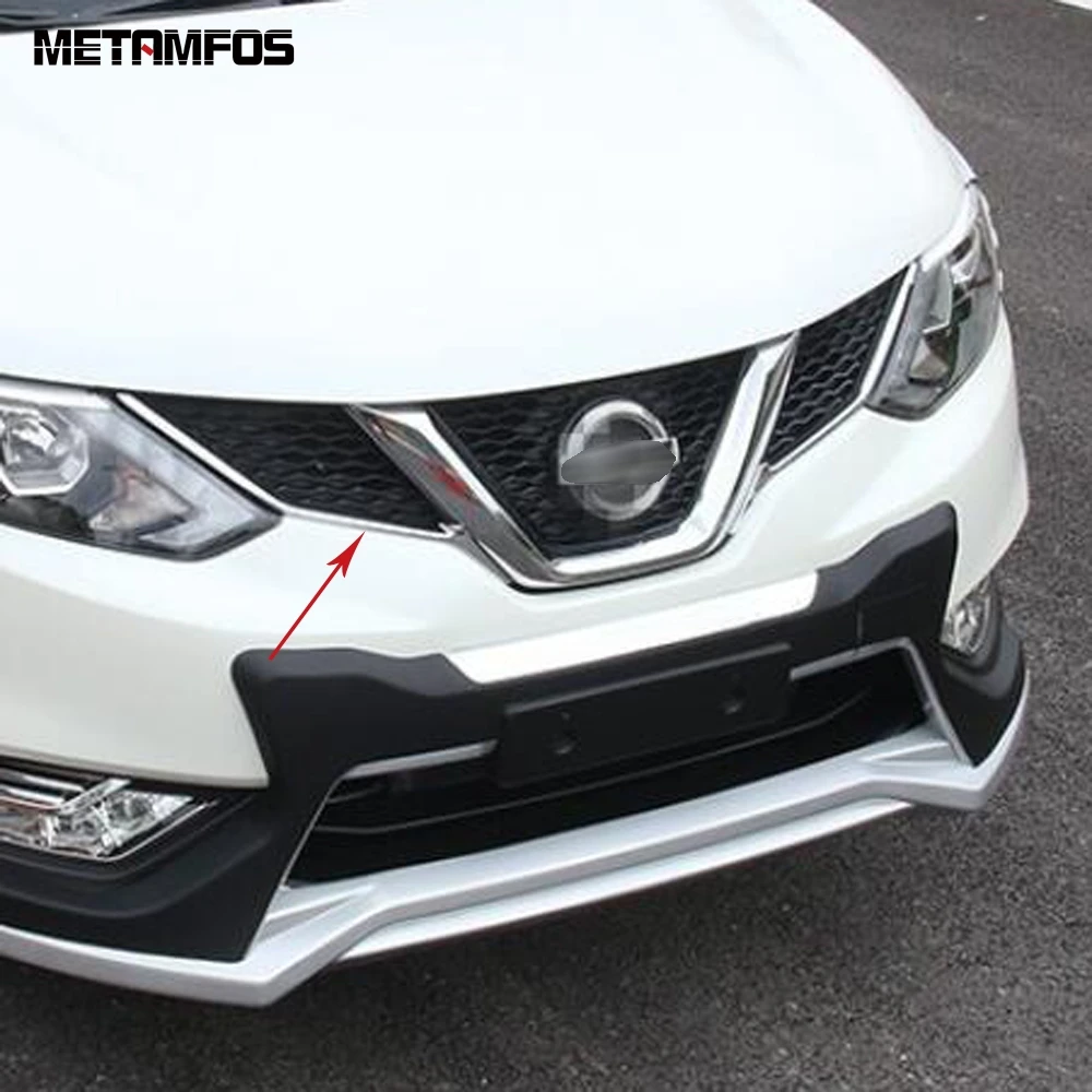 For Nissan Qashqai Rogue Sport 20142018 2019 Chrome Front Bumper Grille Racing Grill Strip