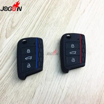 

Car Silicone Remote Smart Key Case Key Fob Holder Cover Trim For Volkswagen VW Golf 7 MK7 GTI Golf 7.5 Car Accessories