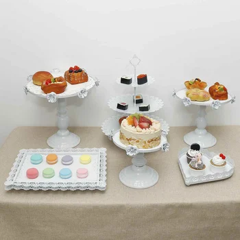 

New 6PCS Metal Iron Cake Stand Set Cupcake Holder Kids Birthday Dessert Display Rack Home Party Wedding Decorations Cake Tools