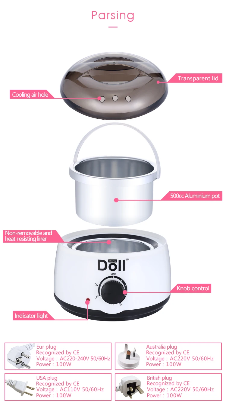Doll Wax 500cc CE RoHS Certificated Hot Wax Warmer Wax Heater