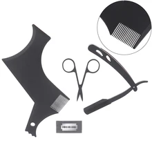 1Set Shaving Tool Straight Edge Razor Men Beard Template Styling Tool Beard Shaping Comb Shaving Hair Removal Razor Tool
