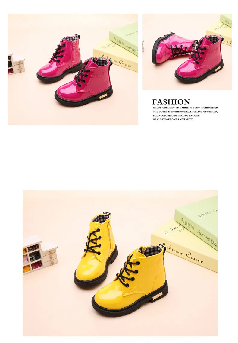 Kids Shoes girls Boys PU Leather Lace Up High Children Sneakers girl Baby Shoes Sport Autumn Winter Children Shoes