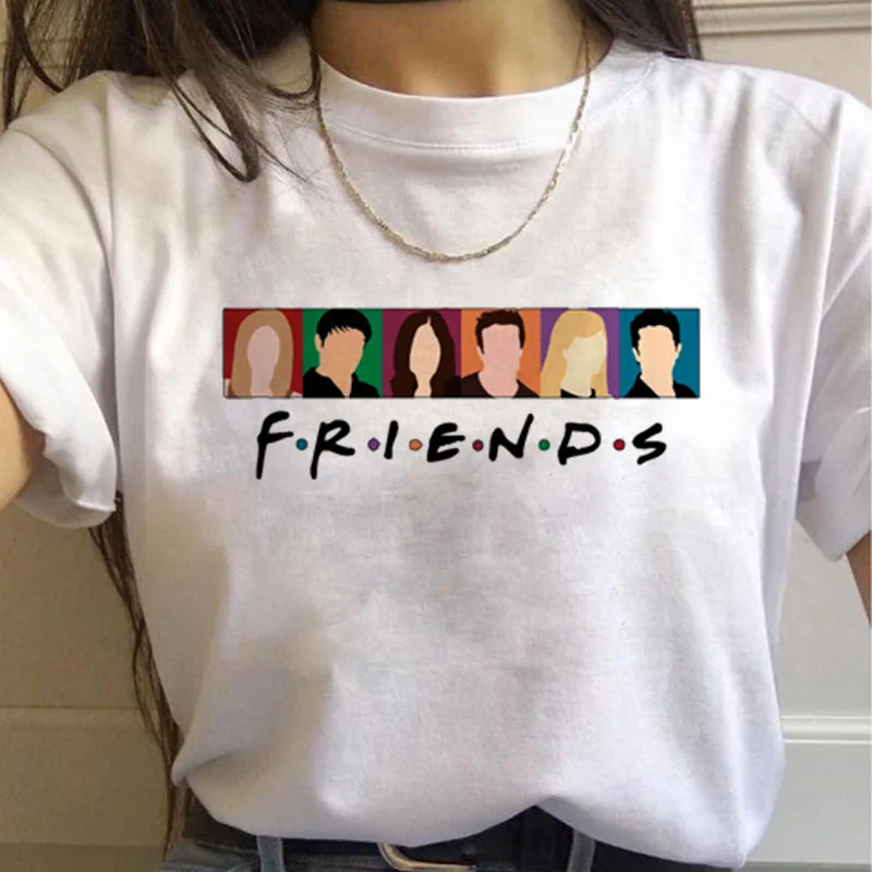 Я буду там для вас "футболка друзей Женская Повседневная футболка с коротким рукавом Harajuku топы с героями телесериала «друзья» Футболка женская одежда - Цвет: 2