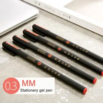 

5PCS 0.3mm Black Finance Gel Pens Kawaii Chinese Elegant Gel Pen For Writing Office School Supplies Aihao Stationery
