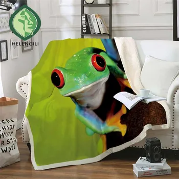 

HELENGILI Frog Sherpa Blanket Girly Floral Bedspread Velvet Plush Soft Comfortable Home Camping Aircraft Blanket