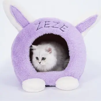 

Cat Winter Cave Rabbit shape Lovely Dog Pet House Semi-closed Puppy Bed cama para gato Top Quality House for Cats