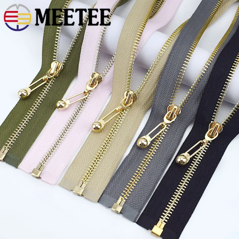 Металлические молнии Meetee 60/70/80/85 см 5 # автоматическая молния с открытым концом для