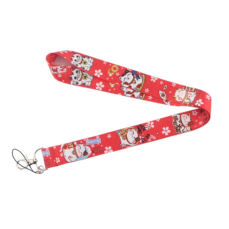 CA236 20 шт./лот Lucky Cat талреп веревочные брелоки для телефона шнурок для ключей ID карты ремешки шейные платки брелки для ключей