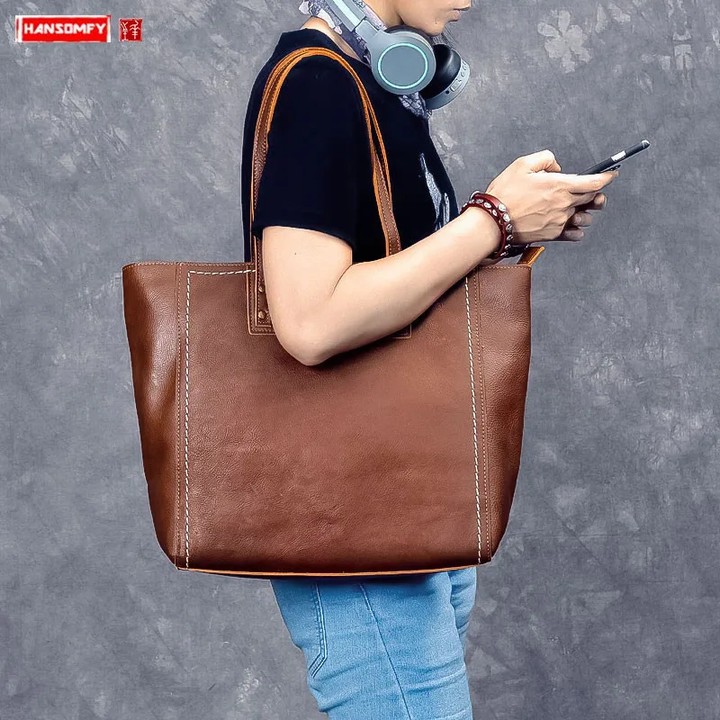 Nieuwe mannen handtassen lederen horizontale shopping tassen retro lederen mannelijke grote capaciteit schoudertas mannen computer tassen Nieuwe mannen handtassen lederen horizontale shopping tassen retro lederen mannelijke grote capaciteit schoudertas mannen computer tassen