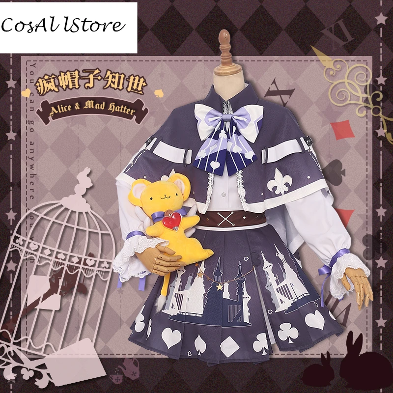 Tomoyo Карта Captor Sakura Mad Hatter Алиса Сакура Томойо косплей платье лолиты женский веер искусство - Цвет: Tomoyo