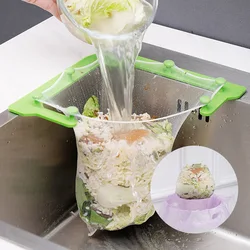 Triangle Filter Tri-Holder with 50pcs Disposable Mesh Bag Kitchen Sink Strainer Mesh Garbage Bag for Kitchen Waste