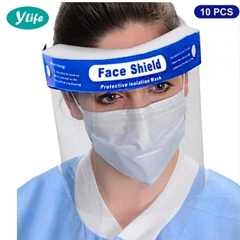 

Disposable Safety Face Shield Fluid Resistant Full Face Mask Transparent Visor Protection from Splash Splatter Anti-fog Mask
