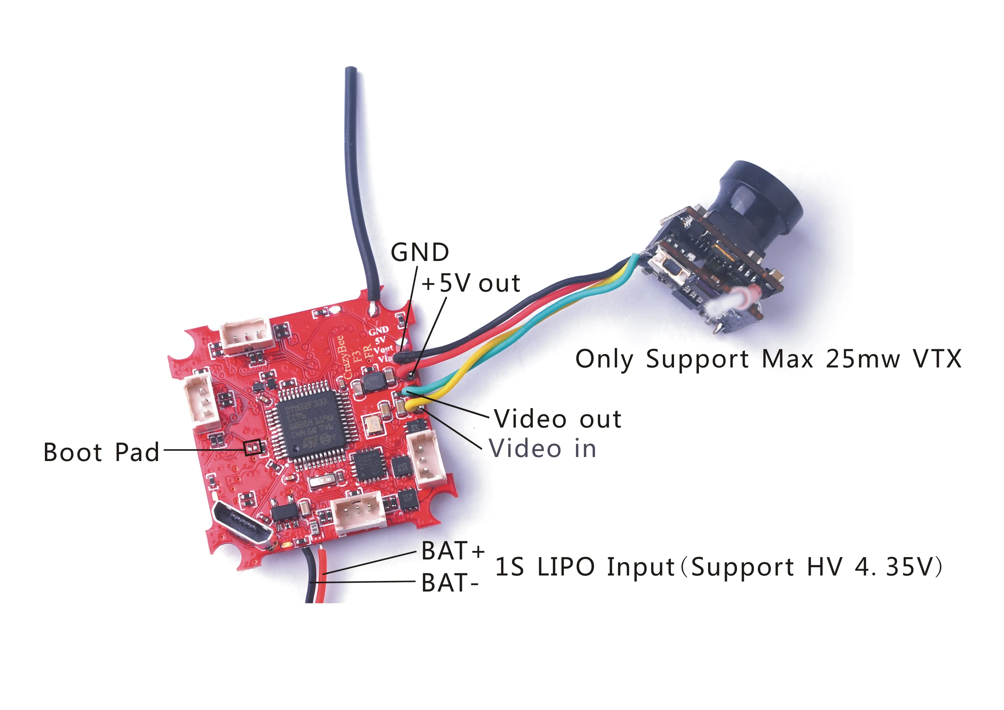 Crazybee F3 Полетный контроллер OSD измеритель тока 4 в 1 5A 1 S Blheli_S ESC совместимый Frsky/Flysky/приемник на DSM для мультикоптера