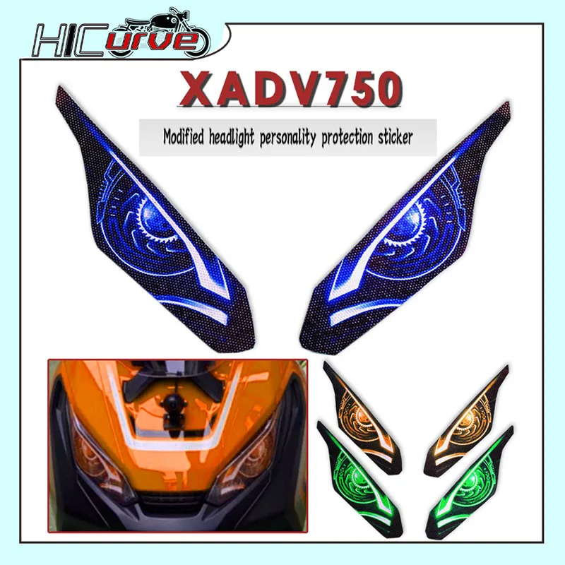 For HONDA XADV750 X-ADV XADV 750 X-ADV750 2017-2020 Motorcycle 3D Front Fairing Headlight Guard Sticker Head Light Protection