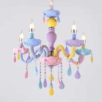 

NEW Modern Room Chandeliers Bedroom Children Nursery Princess Hanging Lamp Indoor House Macaron Color Room Chandelier For Kids