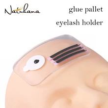 Natuhana silicone almofada de cílios testa lash extensão suporte paletes almofada bandeja de chicote titular ferramenta retângulo claro titular lash