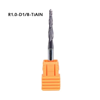 

Tapered Ball Nose End Mill 1/8 Shank CNC Router Carving R0.25mm-1mm Metalworking