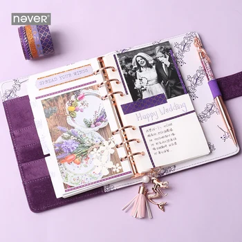 

Never Mermaid Luxury Purple Ring Binder Notebooks 2020 Agenda A6 Planner Organizer Diary Office and School Supplies Stationery