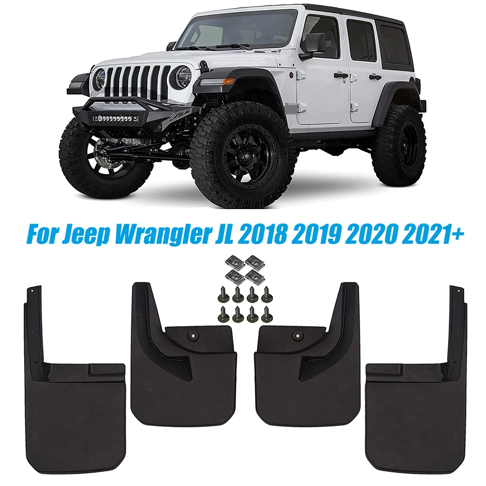 Fender Flares Front & Rear Mud Guards Kit Mud Flaps For Jeep Wrangler Jl  2018 2019 2020 2021 Sahara Sport Sports - Mudguards - AliExpress