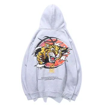 

Mens Women 2020 Men Hip Hop Hoodie Sweatshirt Chinses Embroidery Tiger Print Hoodie Streetwear Fleece Hooded Pullover Cotton