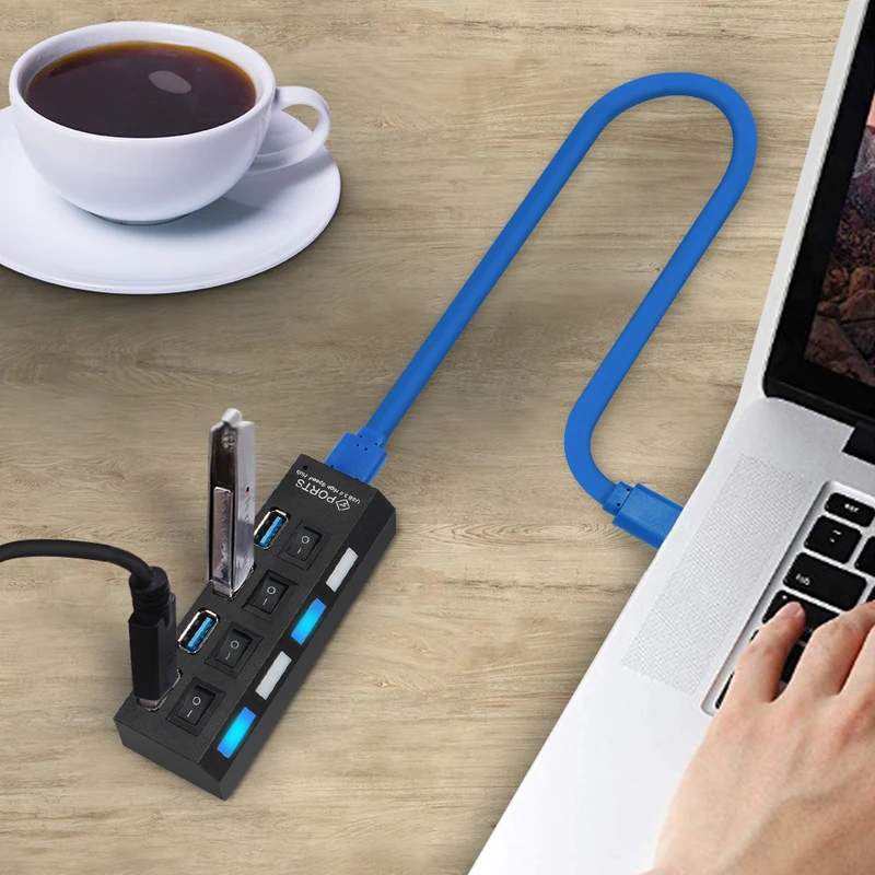 Adattatore USB C Multi Porta Hub USB Type C Lenovo A 4 Porte 3.0 - Ultra-sottile, Splitter Dati Ad Alta Velocità, Nuovo Ajax Hub