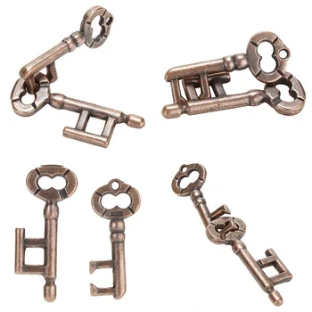 

High Quality Intelligent Lock Toy IQ Brain Test Teaser of Classical Intellectual Lock Key Ring Metal Puzzle Toys for Adults