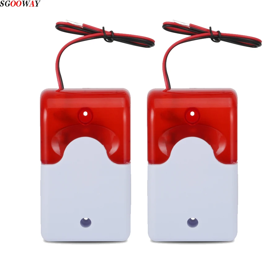 Sgooway-luz estroboscópica LED para el hogar, sirena de 12V, funciona con GSM PSTN, sistema de alarma antirrobo con voz de seguridad