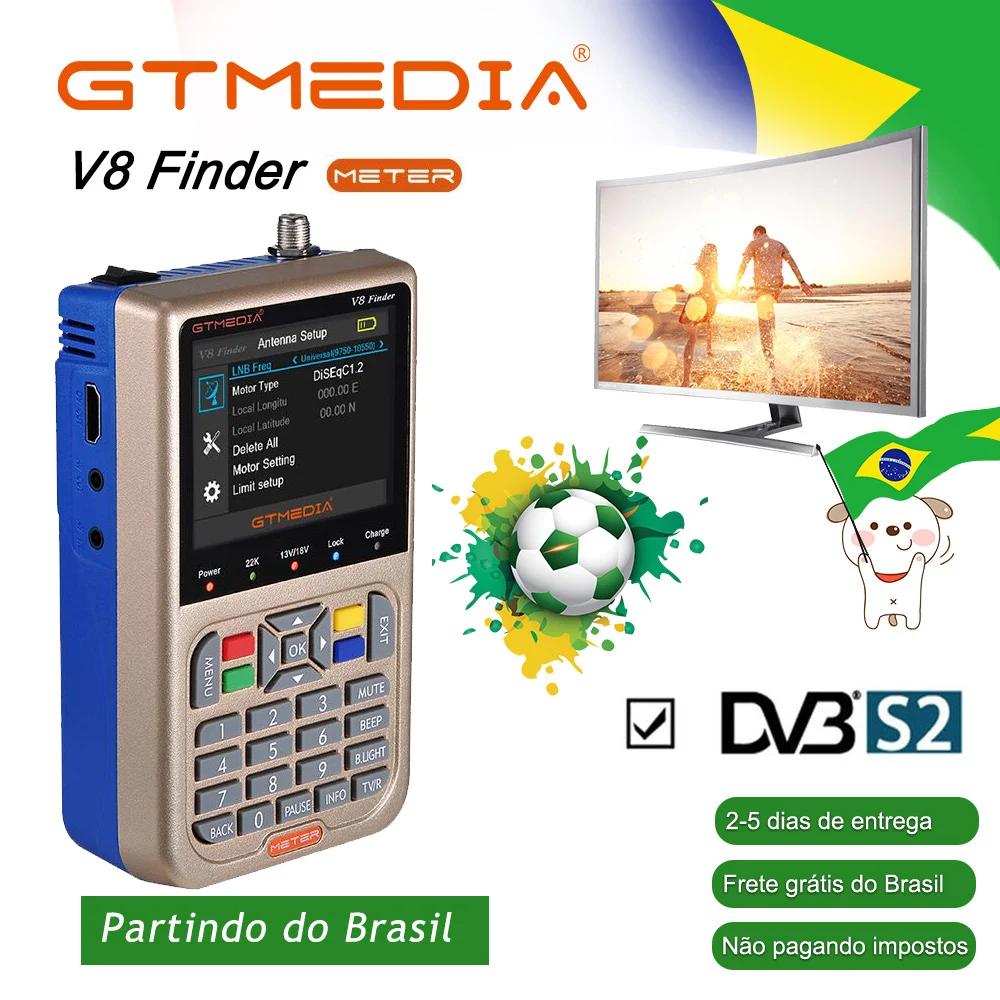 

GTMEDIA V8 Finder Meter DVB S2/S2X SatFinder Digital Satellite Finder HD 1080P Receptor Signal Receiver Sat Decoder ACM Location