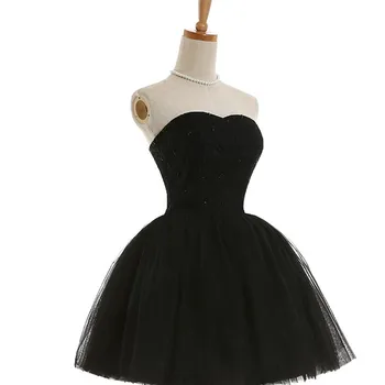 

Sweetheart Tulle Ball Gown Homecoming Dresses Gowns 2020 Black Red Royal Blue Red Burgundy Short Party Performance Dress