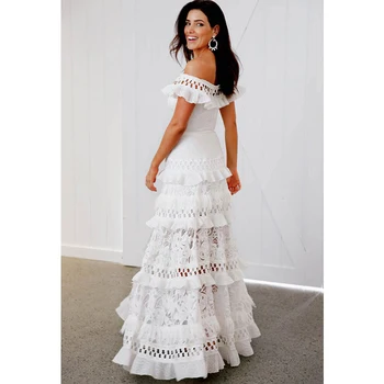 

Wholesale Women Sexy Bridal Gowns Off Shoulder Hollow Out Wedding Dress
