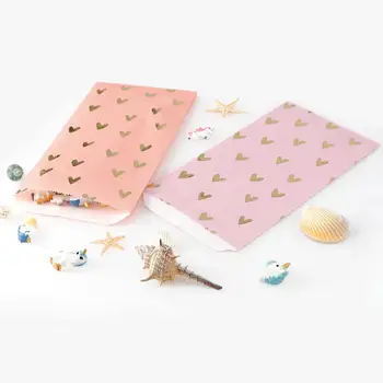 

12pcs Candy Bags Candy Gift Paper Bag Pink and Gold Foil Heart Greeting Cards Cookie Bags Gift Bags Birthday Christmas PartyDeco