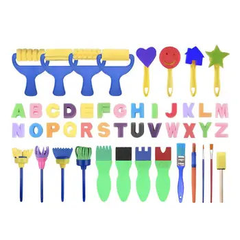 

47Pcs Paint Tools Children Paint Sponge Brush Alphabet Stamper DIY Graffiti Drawing Tools English Alphabet Sponge Brush Painting