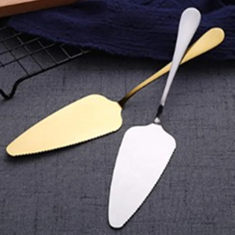 Stainless Steel Colorful Serrated Edge Cake Spatula Pizza Pastry Scraper Shovel Cutter Slicer Cake Decorating Kitchen Tools