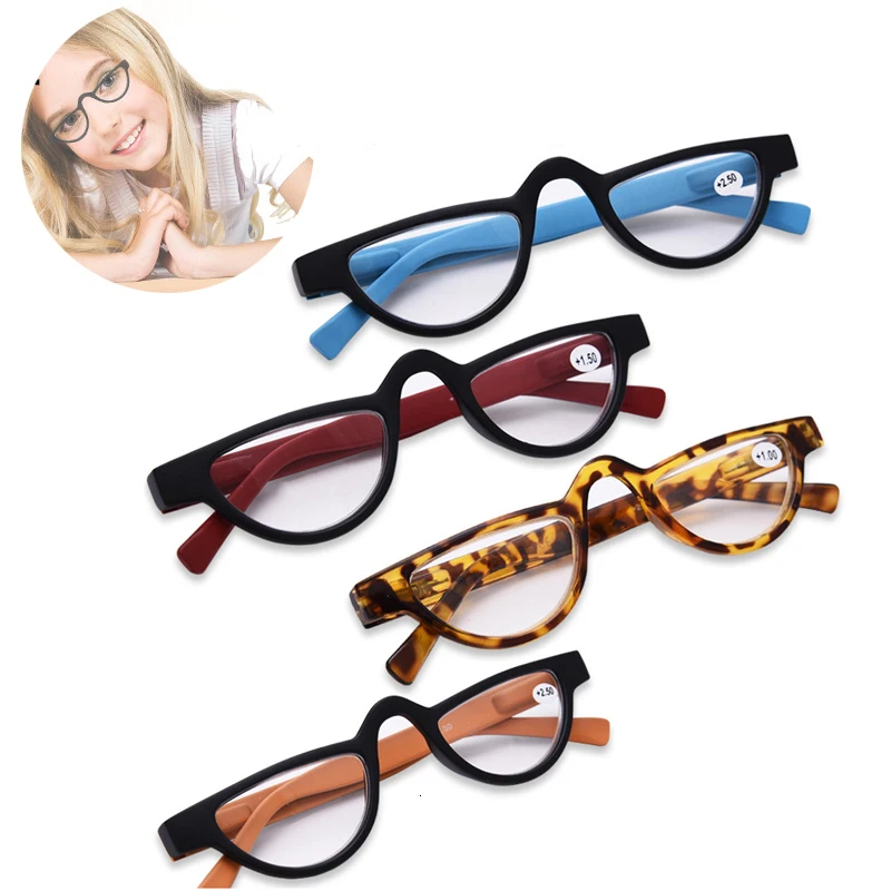 Новые очки для чтения «кошачий глаз» женские и мужские легкие прозрачные линзы дальнозоркости маленькие очки унисекс очки