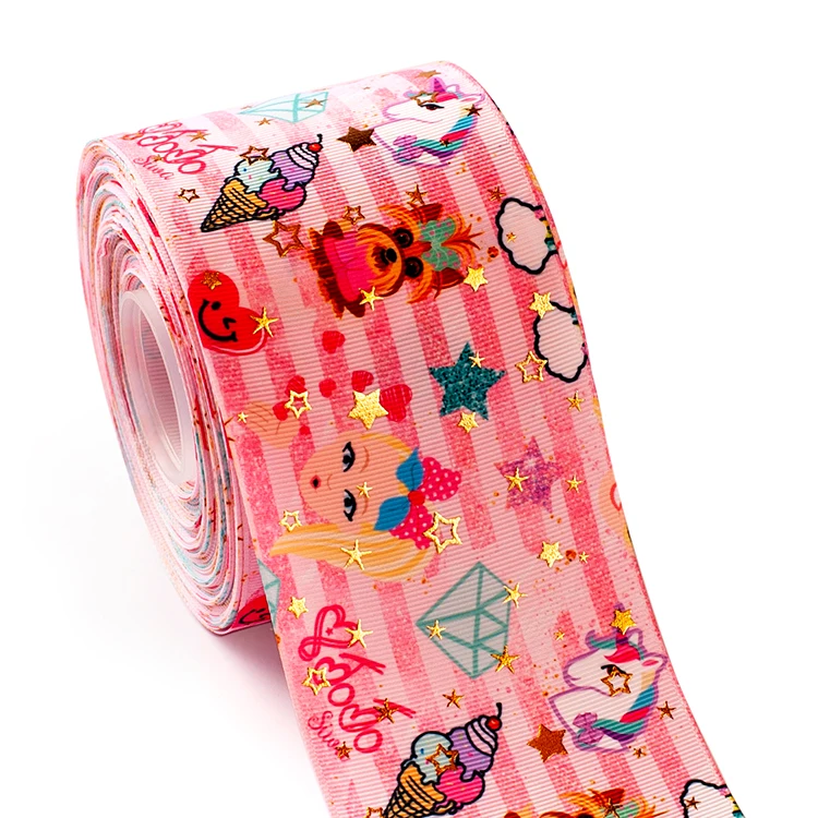 Winsome 75 мм 3 дюйма 50 ярдов Золотая Звезда фольга pttern мультфильм гриль grosgrain