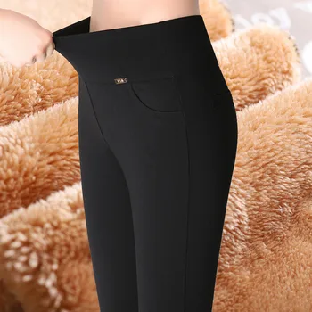 

Women's Winter Velvet Thicken Leggings Pants High Waisted Plus Size Solid Trousers For Women 2020 Autumn Warm Clothes Woman