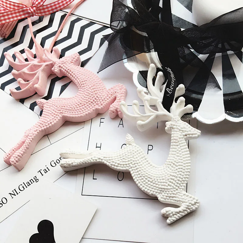 Silicone Mold Christmas Elk Aromatherapy Wax Deer Animal Plaster Gypsum Mold Car Pendant Wax Candle Mould