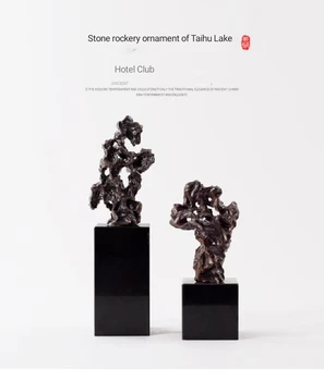 

YILUNXI New ceramic stone decoration leaning on the back of the stone marble base Zen-like porch decorations