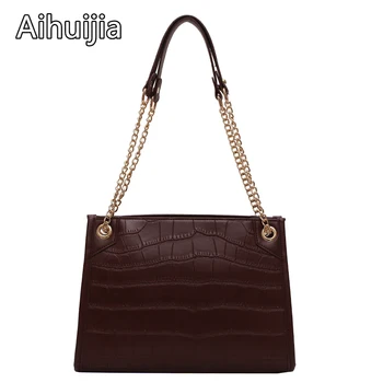 

High Quality Pu Leather Ladies Large Shoulder Bags Fashion New Chain Women Crossbody Bags Ladies Travel Bag Luxury Women Handbag