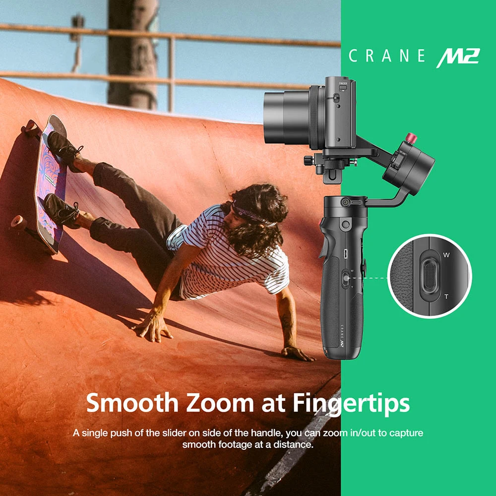 Zhiyun CRANE-M2 компактный 3-осевой ручной шарнирный стабилизатор для камеры GoPro Wi-Fi, BT для sony для Canon для экшн-камеры GoPro Hero 7/6/5 для смартфон Huawei