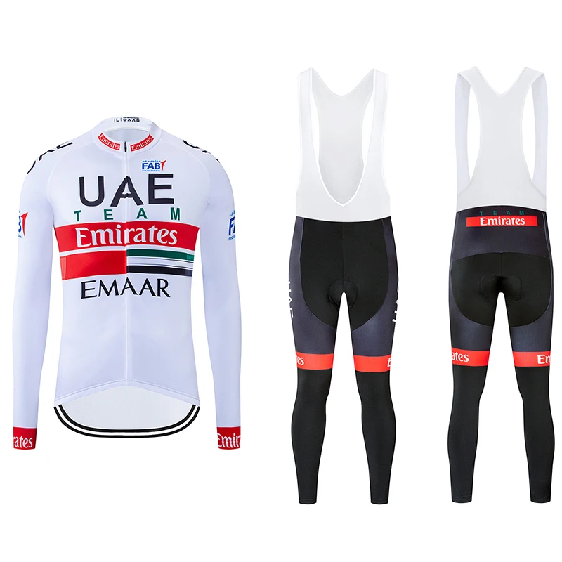 

2019 Autumn UAE Cycling Jersey Set 12D TeamBike Pants Set Ropa Ciclismo Mens Pro Bicycling Jersey Maillot Wear Maillot Ciclismo