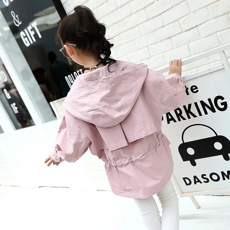 

2019 Spring New Style Fashion-Style Women's Big Boy Streetwear Women's Fashion Hooded Short Coat Cool Mock Two-Piece Trench Coat