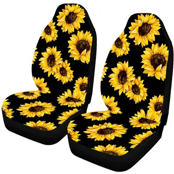 

2pcs Car Seat Covers Lovely Sunflower Universal Auto Front Seats Protector Car Accessories