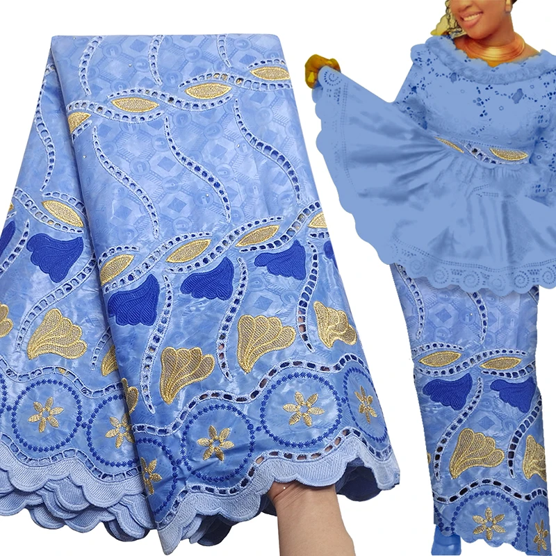 

Bestway Latest African Lace Fabric 2021 High Quality Nigerian Party Borer Embroidery 2.5 Yards Bazin Riche Brocade Lace Fabric