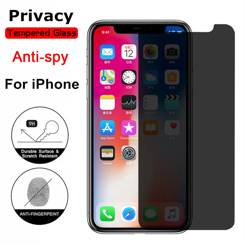 

100 шт./партия, антишпионское закаленное стекло для iPhone 13 12 11 Pro Max XS XR